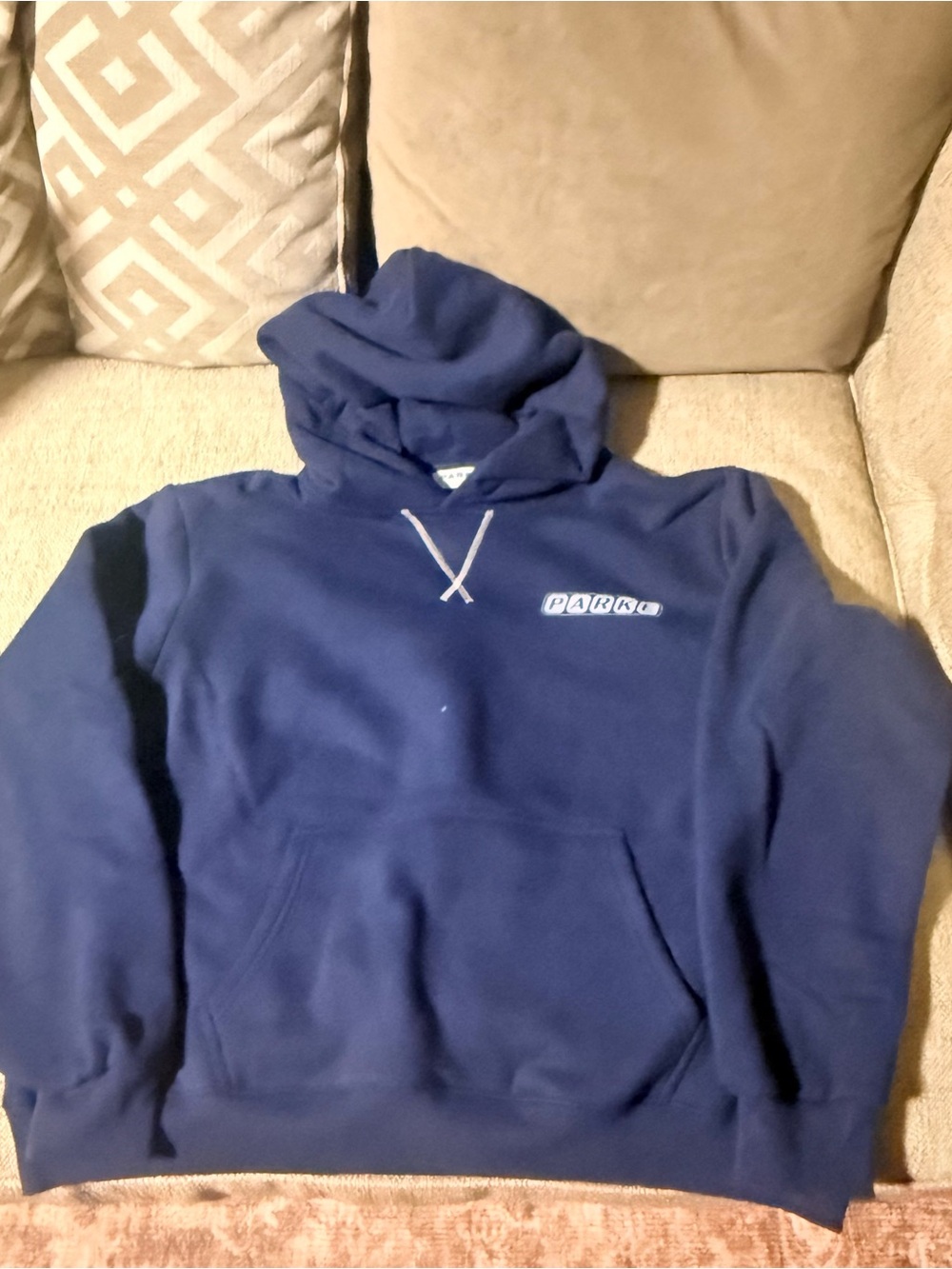 PARKE PARKECITY-GRAPHIC Hoodie LXL Navy Pullover Hoodie - Women's Sweatshirt